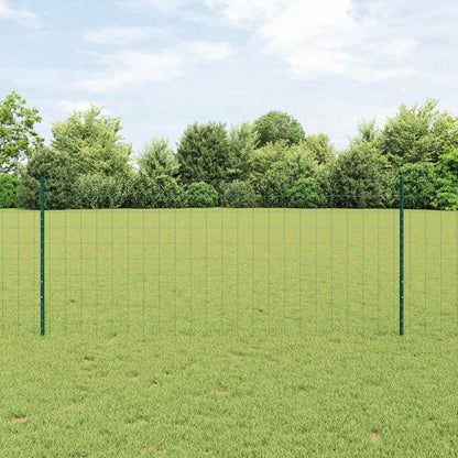 Zaun mit Pfosten Grün 1 x 10 m Stahl