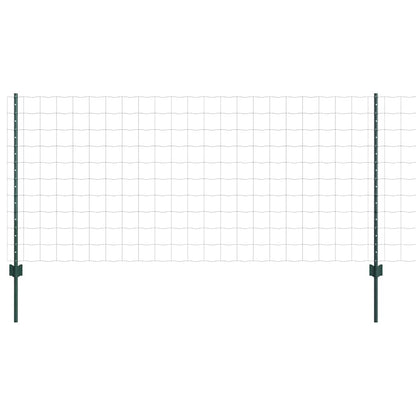 Zaun mit Pfosten Grün 1 x 10 m Stahl