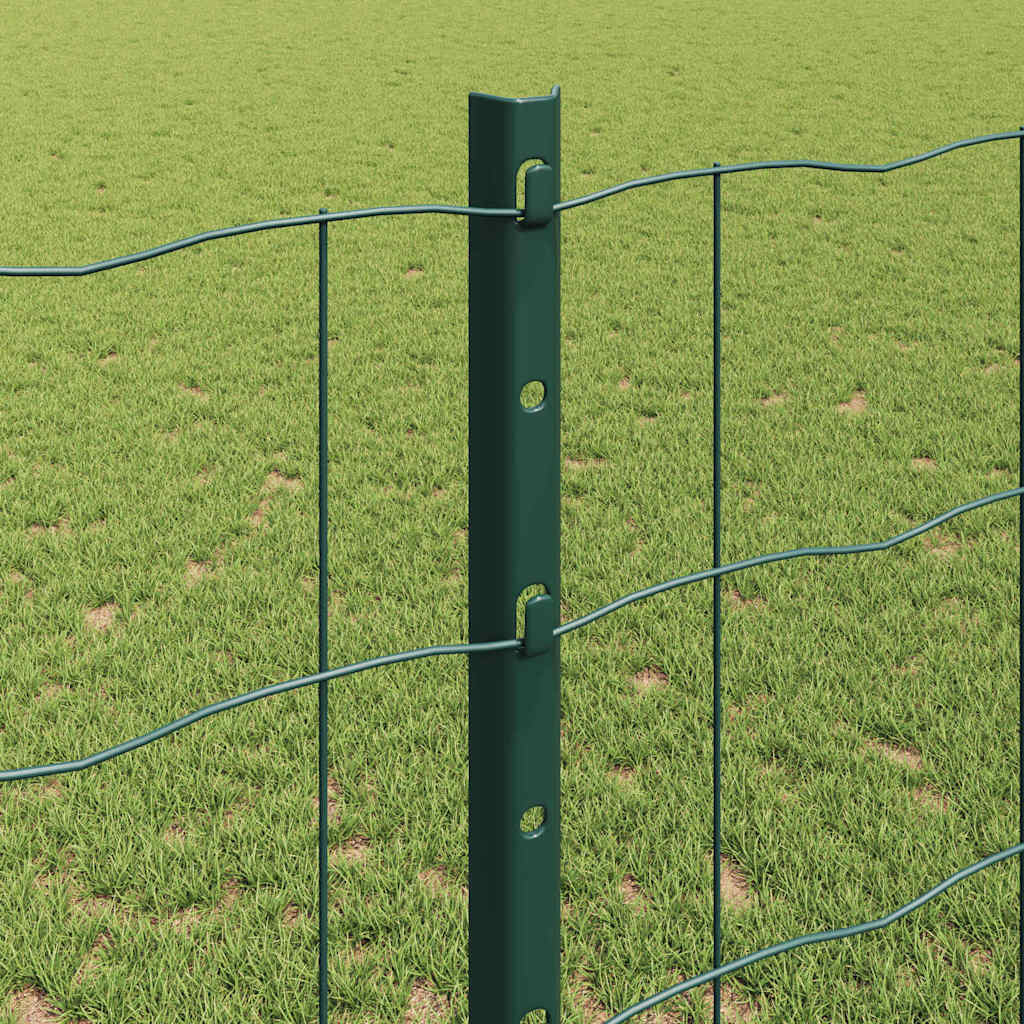 Zaun mit Pfosten Grün 1,2 x 10 m Stahl