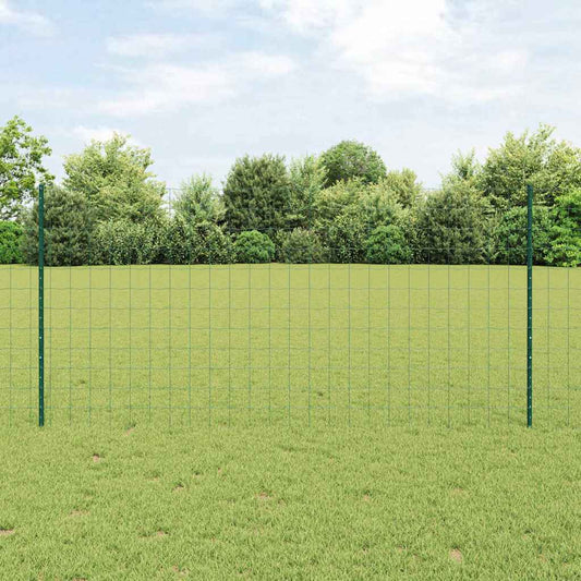 Zaun mit Pfosten Grün 1.2 x 10 m Stahl