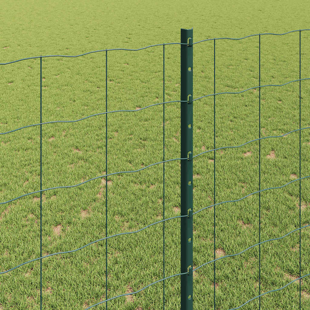Zaun mit Pfosten Grün 1,4 x 10 m Stahl