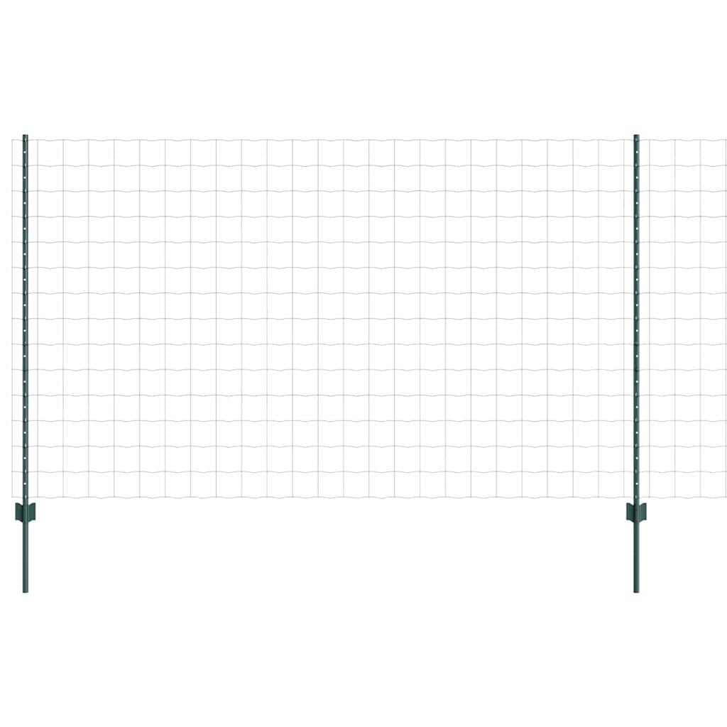 Zaun mit Pfosten Grün 1.4 x 10 m Stahl