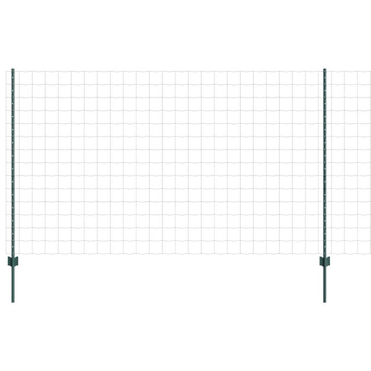 Zaun mit Pfosten Grün 1.4 x 10 m Stahl