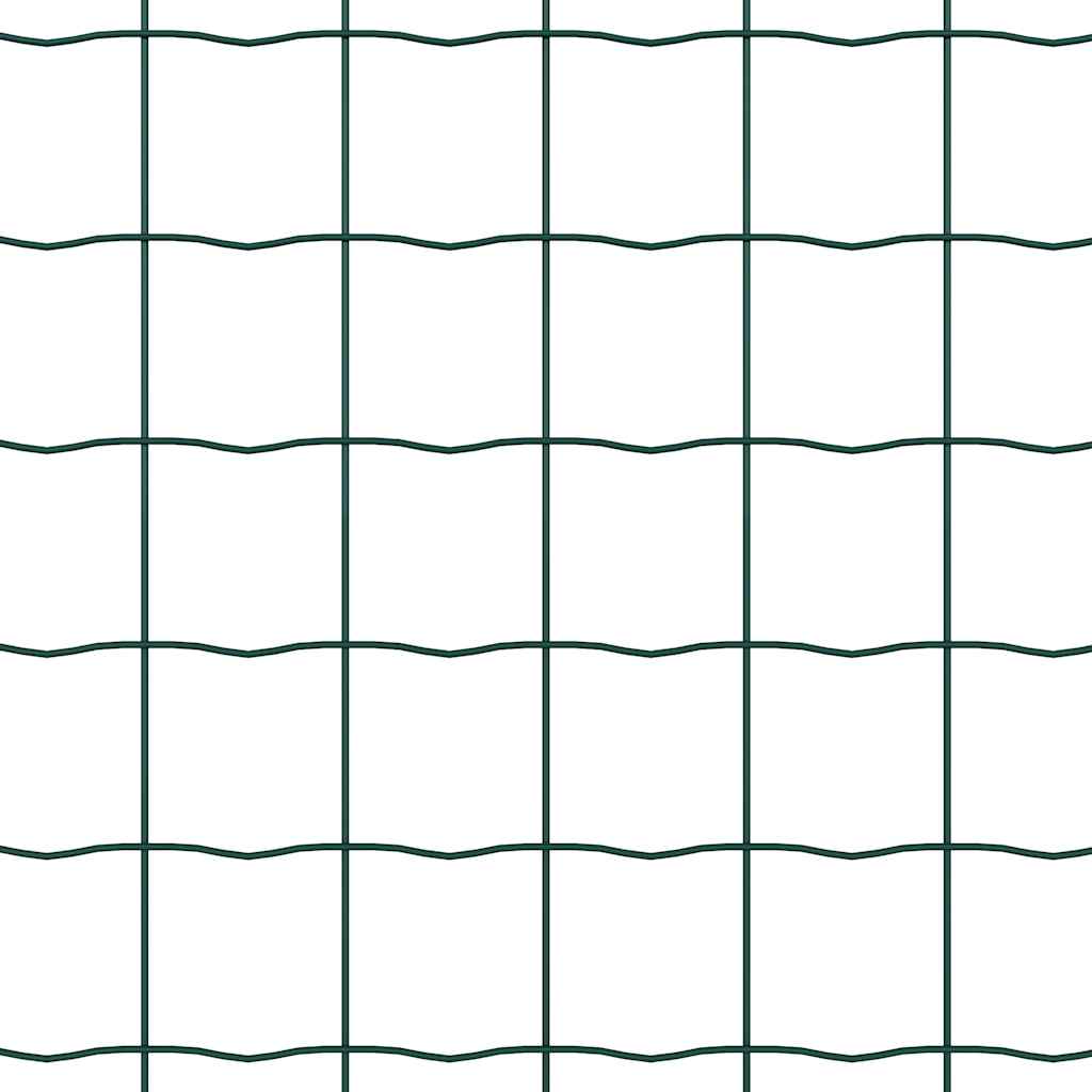 Zaun mit Pfosten Grün 1.5 x 10 m Stahl