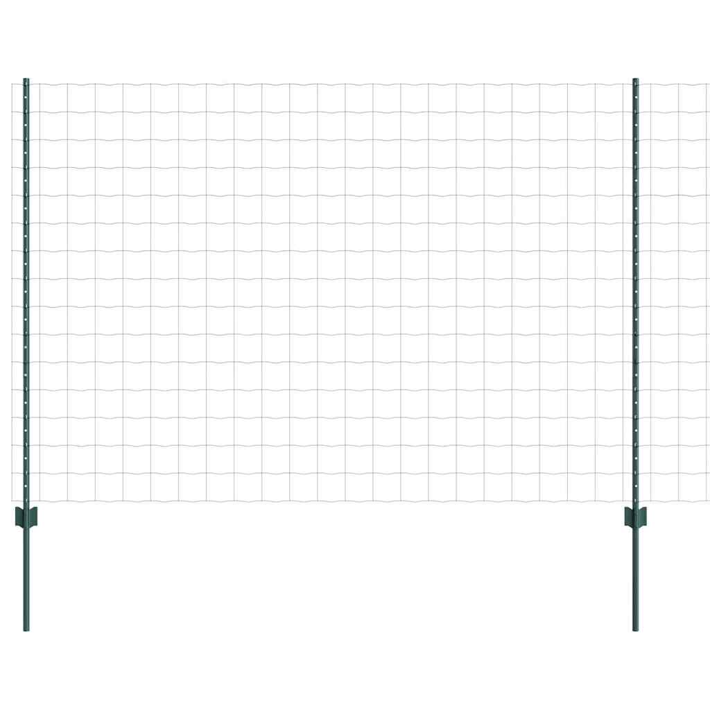Zaun mit Pfosten Grün 1.5 x 10 m Stahl