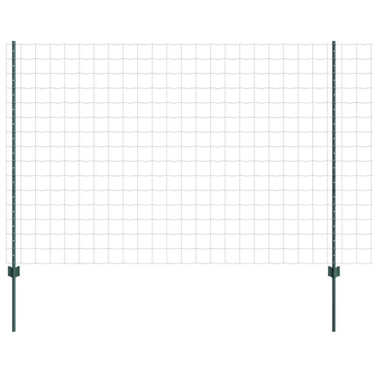 Zaun mit Pfosten Grün 1.5 x 10 m Stahl