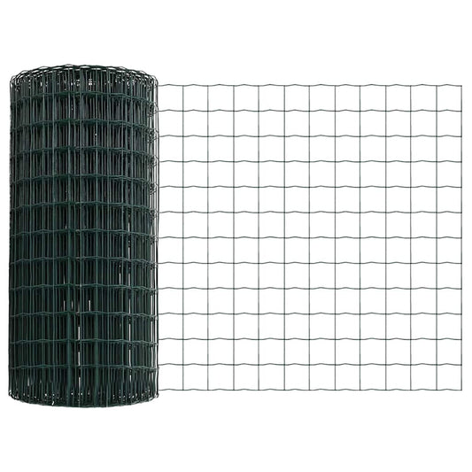 Zaun mit Pfosten Grün 0,4 x 25 m Stahl