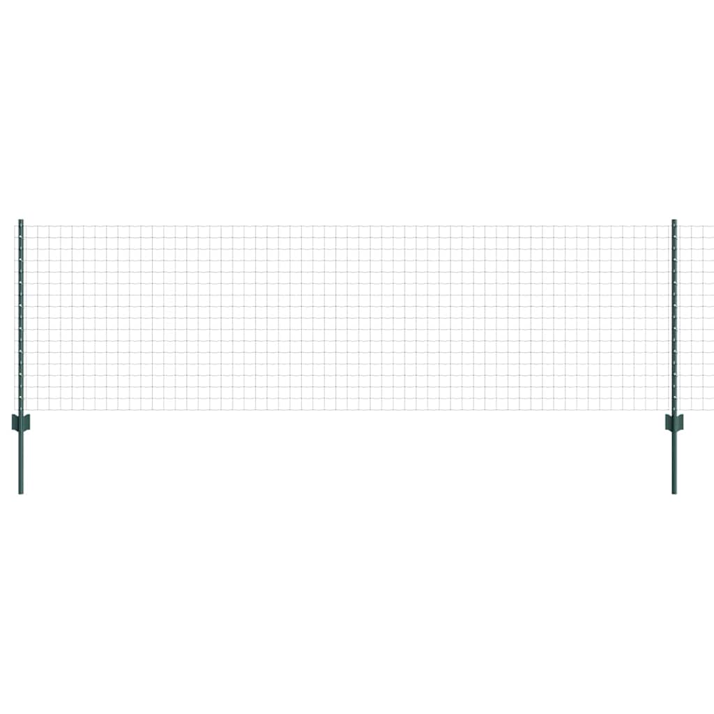 Zaun mit Pfosten Grün 0.8 x 25 m Stahl