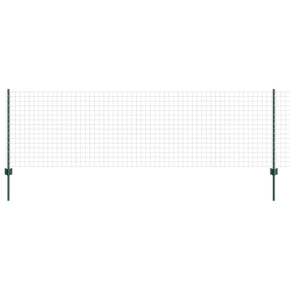 Zaun mit Pfosten Grün 0.8 x 25 m Stahl