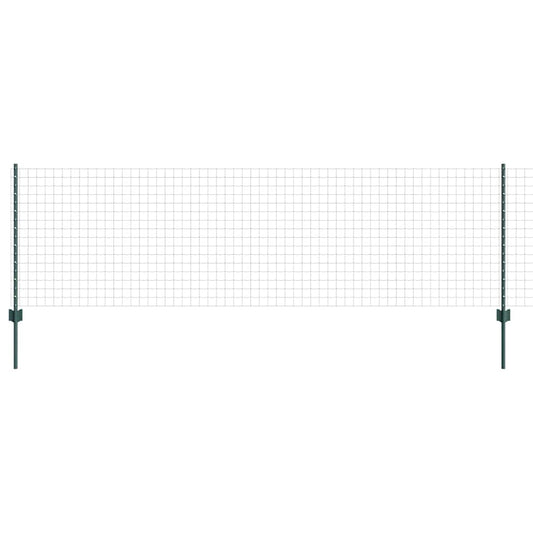 Zaun mit Pfosten Grün 0.8 x 25 m Stahl
