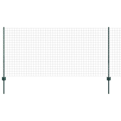 Zaun mit Pfosten Grün 1 x 25 m Stahl
