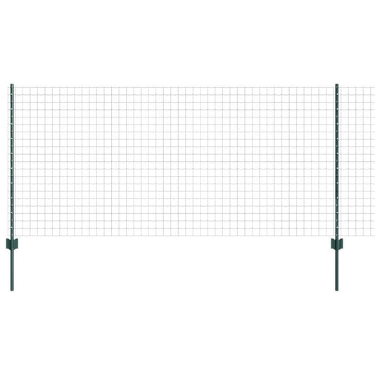 Zaun mit Pfosten Grün 1 x 25 m Stahl