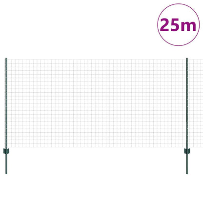 Zaun mit Pfosten Grün 1.2 x 25 m Stahl