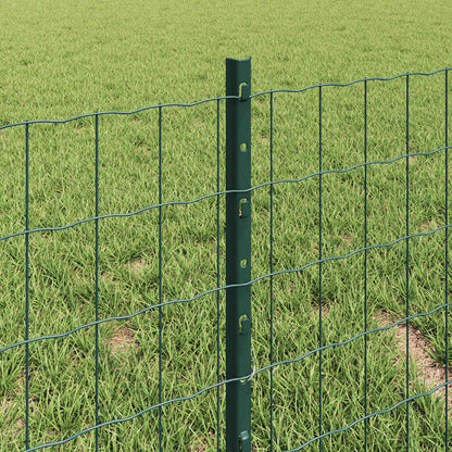 Zaun mit Pfosten Grün 0,4 x 25 m Stahl