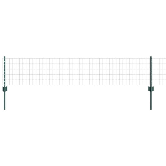Zaun mit Pfosten Grün 0,4 x 25 m Stahl