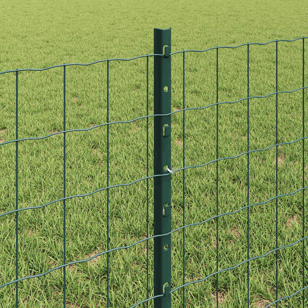Zaun mit Pfosten Grün 0,6 x 25 m Stahl