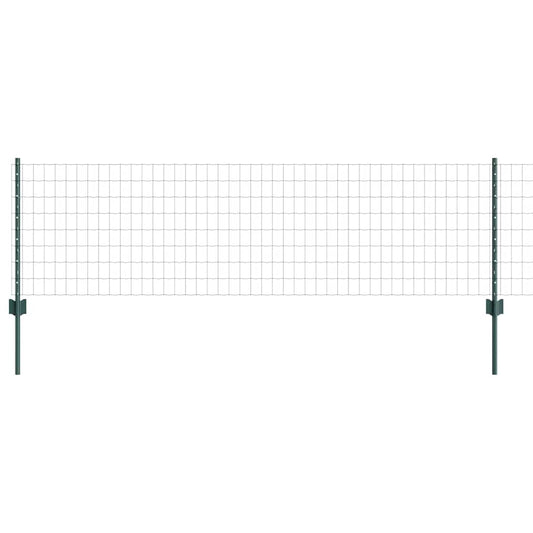 Zaun mit Pfosten Grün 0,6 x 25 m Stahl