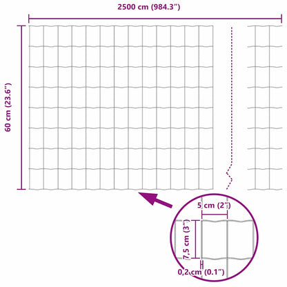 Zaun mit Pfosten Grün 0,6 x 25 m Stahl