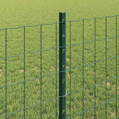 Zaun mit Pfosten Grün 0,8 x 25 m Stahl