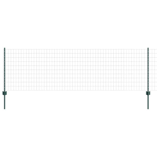Zaun mit Pfosten Grün 0.8 x 25 m Stahl