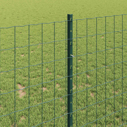 Zaun mit Pfosten Grün 1 x 25 m Stahl