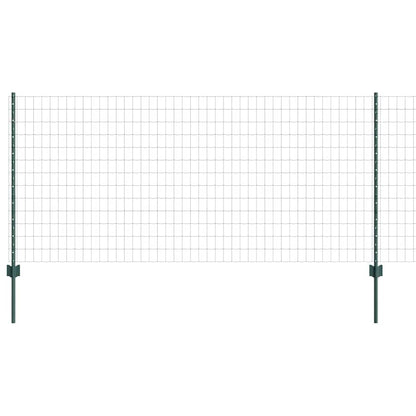 Zaun mit Pfosten Grün 1 x 25 m Stahl