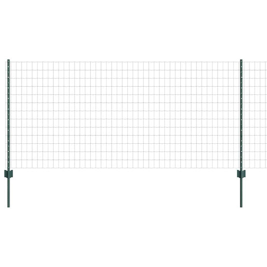 Zaun mit Pfosten Grün 1 x 25 m Stahl
