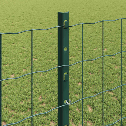 Zaun mit Pfosten Grün 1,2 x 25 m Stahl