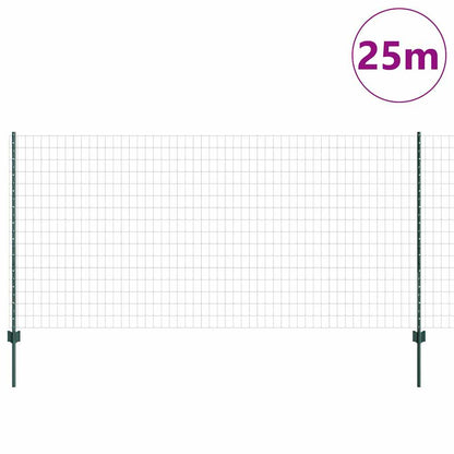 Zaun mit Pfosten Grün 1.2 x 25 m Stahl