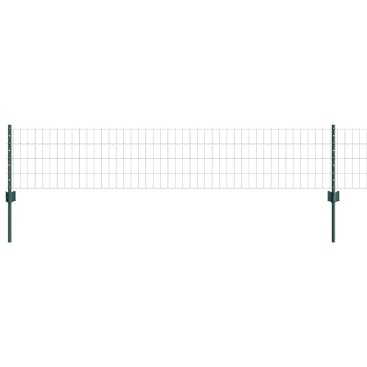 Zaun mit Pfosten Grün 0,4 x 25 m Stahl