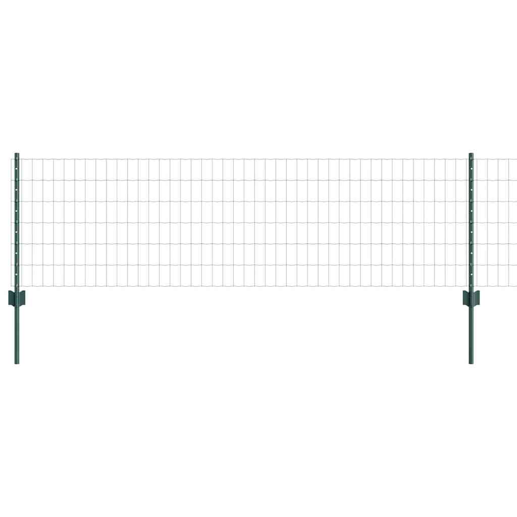 Zaun mit Pfosten Grün 0,6 x 25 m Stahl