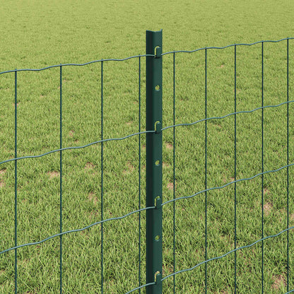 Zaun mit Pfosten Grün 0,8 x 25 m Stahl