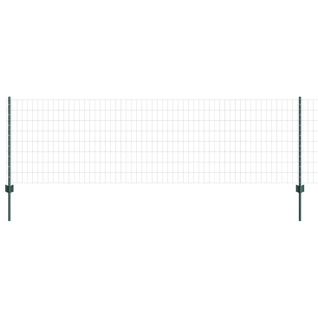 Zaun mit Pfosten Grün 0.8 x 25 m Stahl