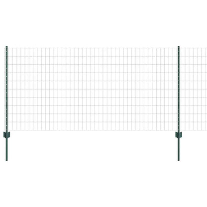 Zaun mit Pfosten Grün 1 x 25 m Stahl