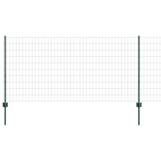 Zaun mit Pfosten Grün 1 x 25 m Stahl