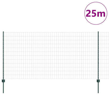 Zaun mit Pfosten Grün 1.2 x 25 m Stahl