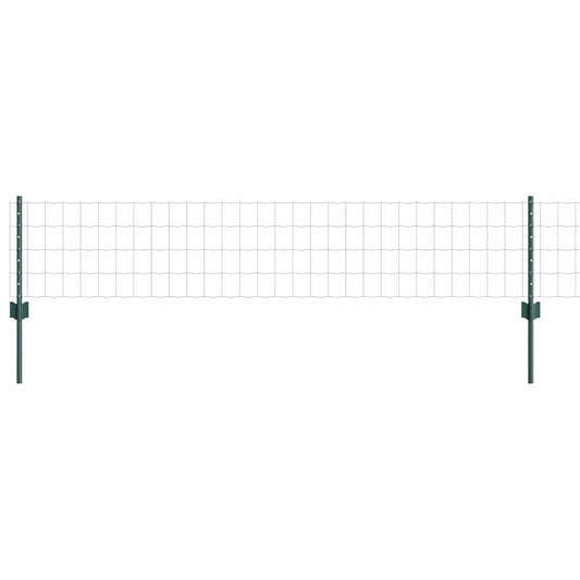 Zaun mit Pfosten Grün 0,4 x 25 m Stahl