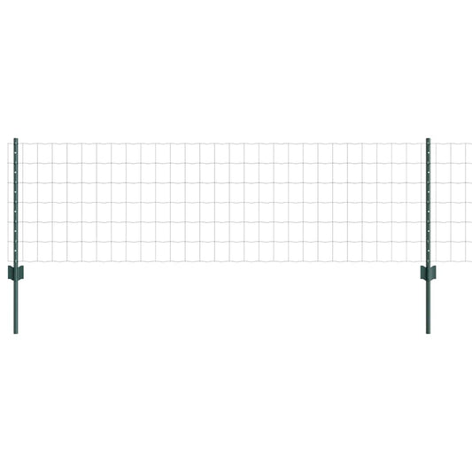 Zaun mit Pfosten Grün 0,6 x 25 m Stahl