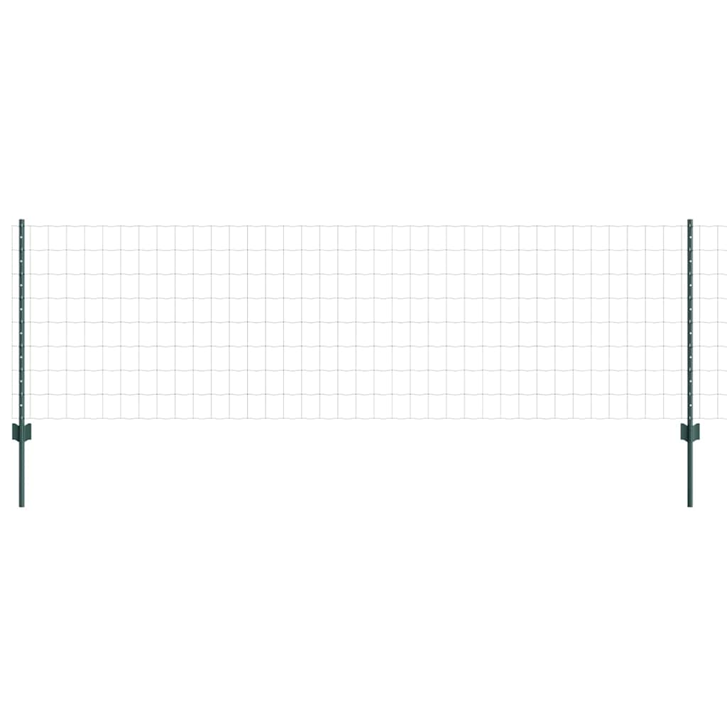 Zaun mit Pfosten Grün 0.8 x 25 m Stahl