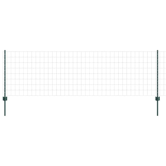 Zaun mit Pfosten Grün 0.8 x 25 m Stahl
