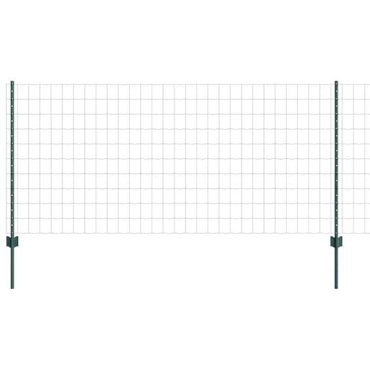 Zaun mit Pfosten Grün 1 x 25 m Stahl
