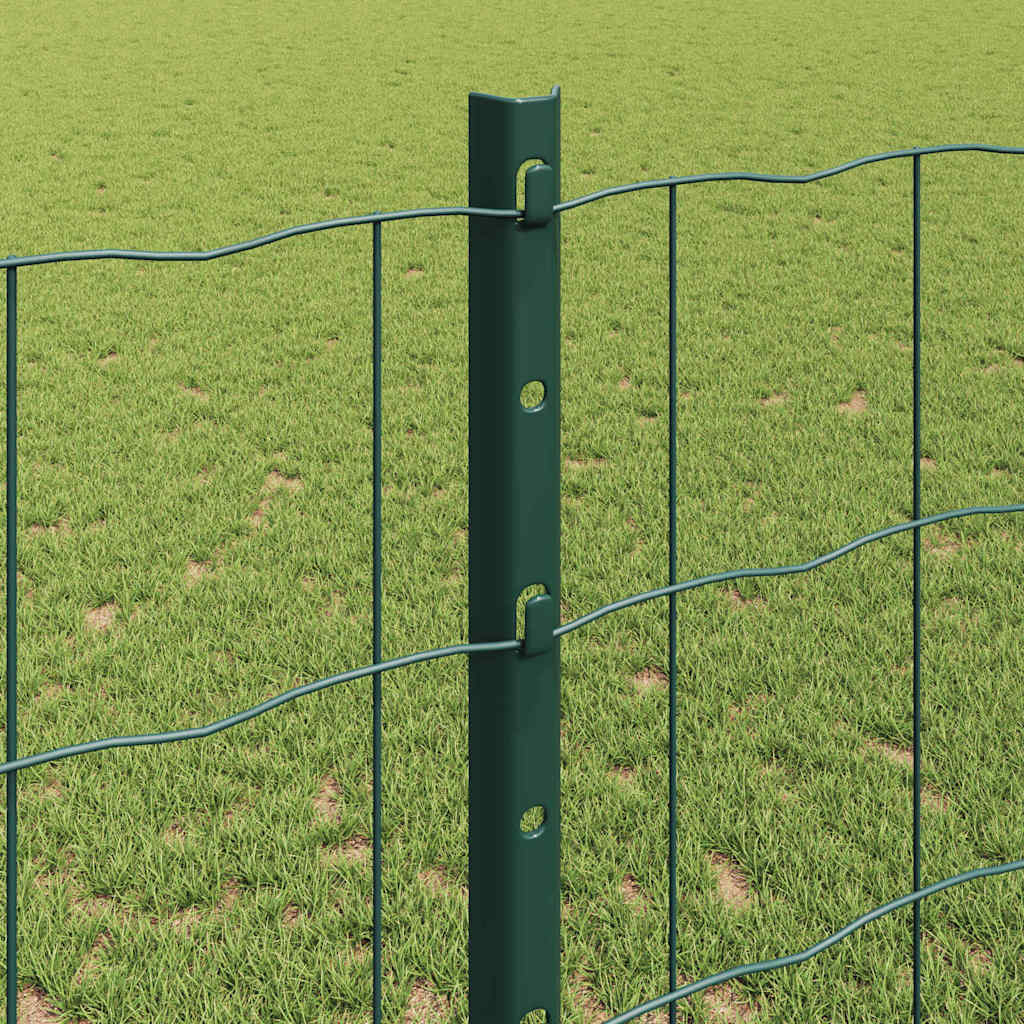 Zaun mit Pfosten Grün 1,2 x 25 m Stahl
