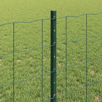 Zaun mit Pfosten Grün 0,8 x 25 m Stahl