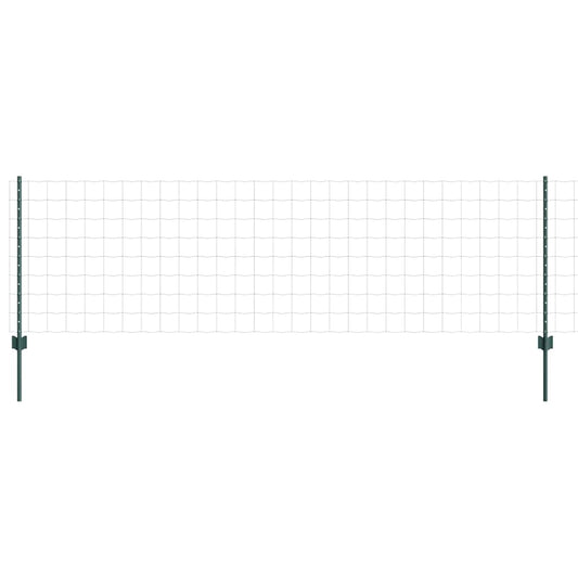 Zaun mit Pfosten Grün 0.8 x 25 m Stahl