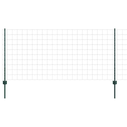 Zaun mit Pfosten Grün 1 x 25 m Stahl