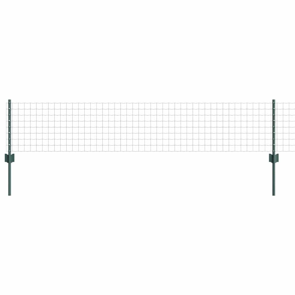 Zaun mit Pfosten Grün 0.4 x 50 m Stahl