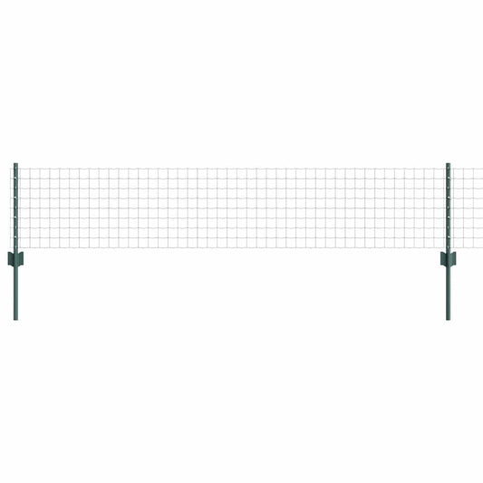 Zaun mit Pfosten Grün 0.4 x 50 m Stahl