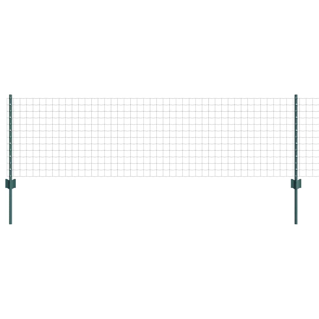 Zaun mit Pfosten Grün 0.6 x 50 m Stahl