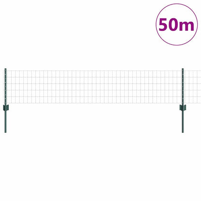 Zaun mit Pfosten Grün 0.4 x 50 m Stahl