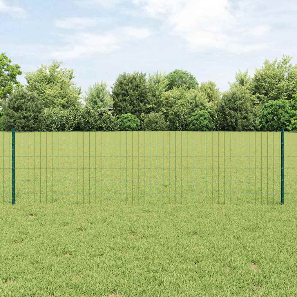 Zaun mit Pfosten Grün 0.6 x 50 m Stahl